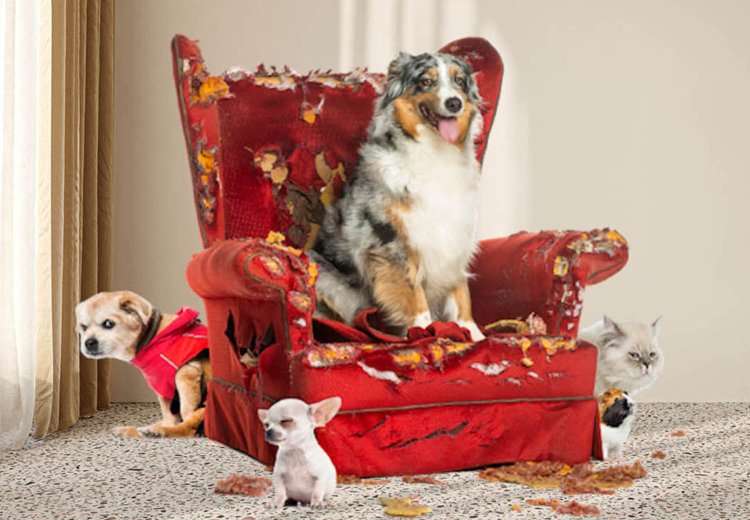 Hunde auf den Sessel